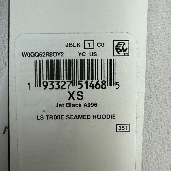 Guess Trixie Logo Cropped Hooded Sweatshirt Size XS Reflective Long Sleeved - Picture 4 of 9